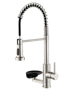OWOFAN Touchless Pull Down Kitchen Faucet LED Light Brushed Nickel