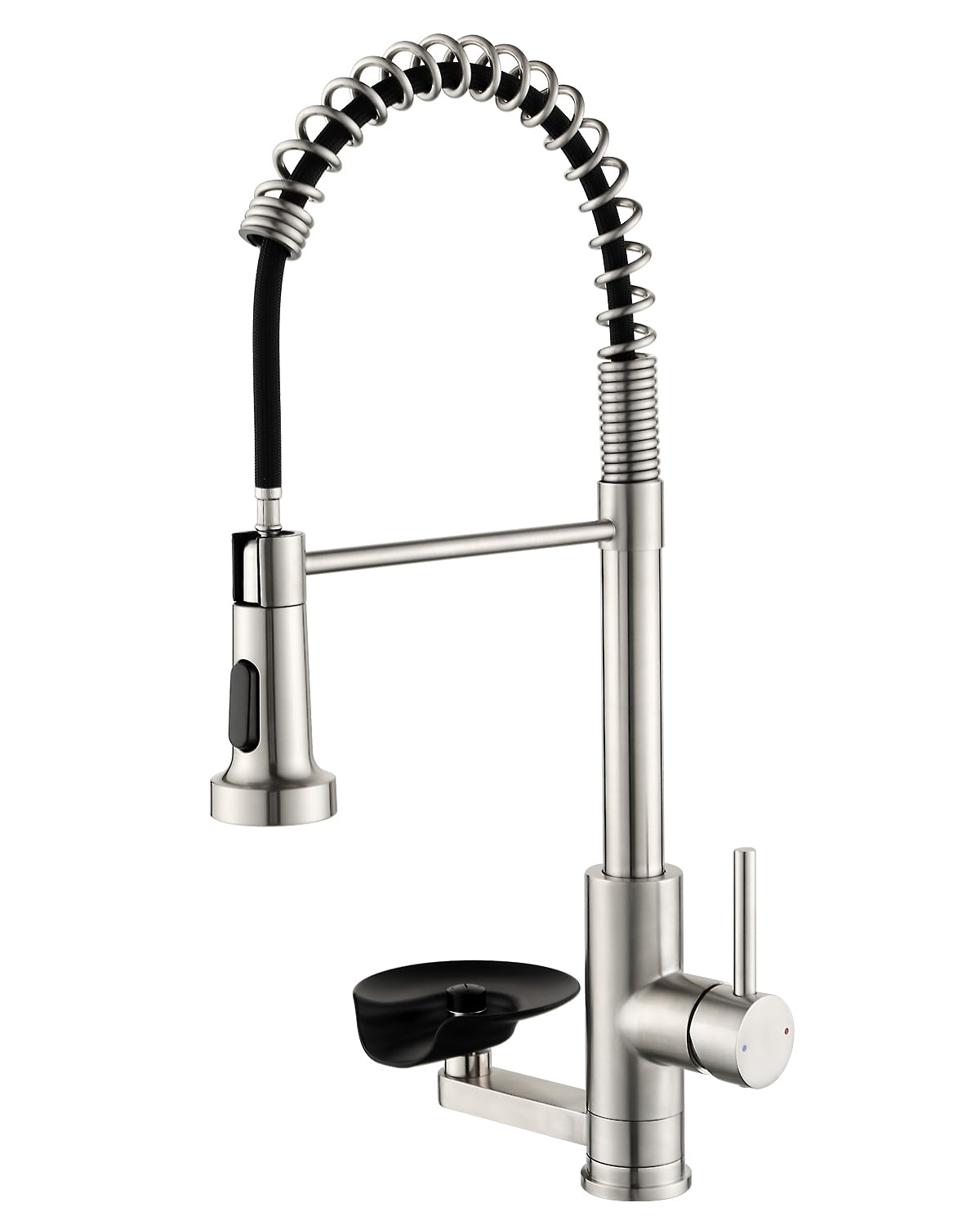 OWOFAN Touchless Pull Down Kitchen Faucet LED Light Brushed Nickel