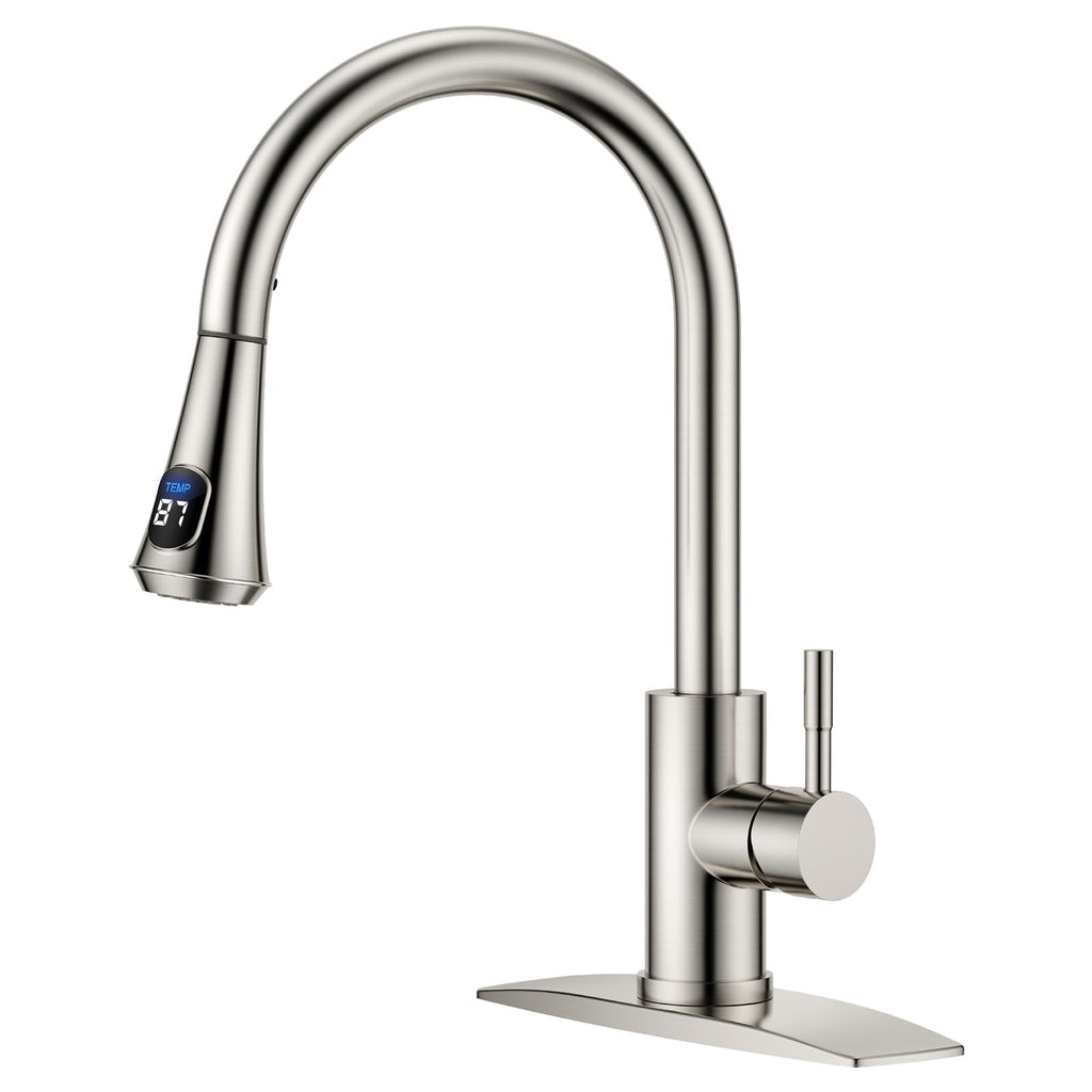 FORIOUS Touch Activated Kitchen Faucets Pull Down Sprayer, Brushed Nickel