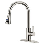 FORIOUS Touch Activated Kitchen Faucets Pull Down Sprayer, Brushed Nickel