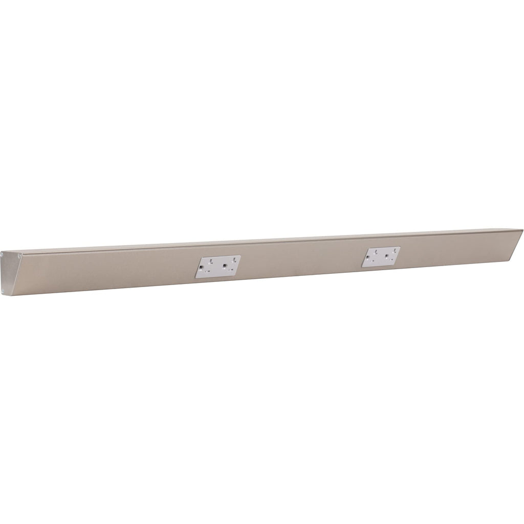 Task Lighting TR Series Angle Power Strip, 18 inch, 2 Dual Receptacles, Satin Nickel