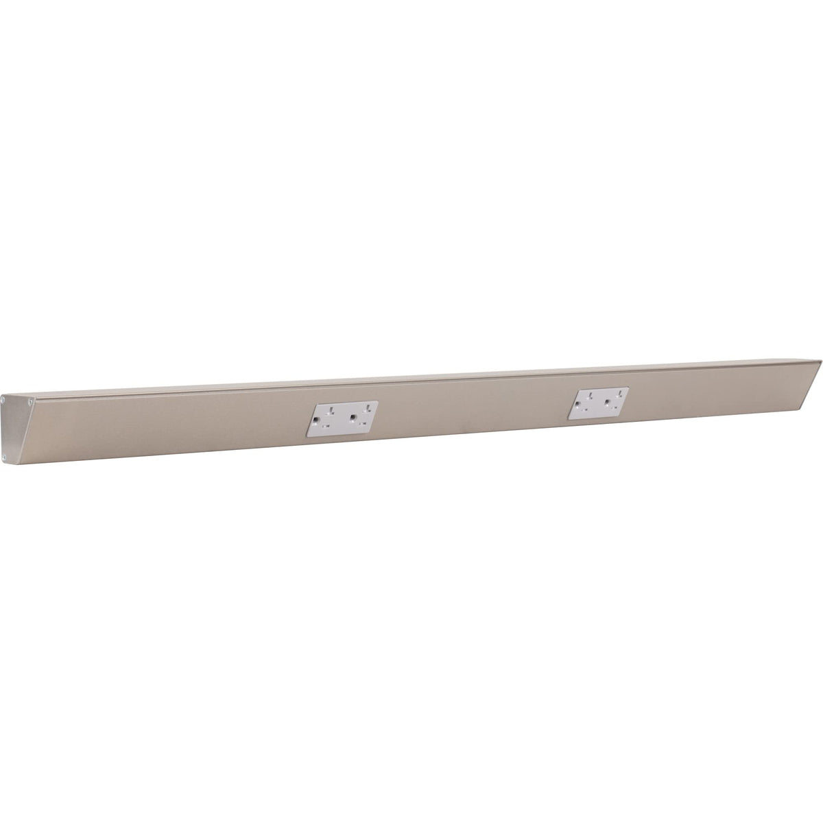 Task Lighting TR Series Angle Power Strip, 18 inch, 2 Dual Receptacles, Satin Nickel