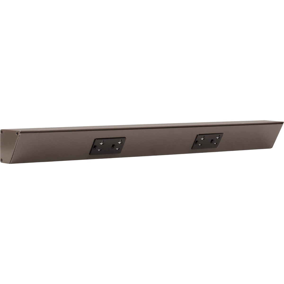 Task Lighting TR Series Angle Power Strip, 18 inch, 2 Dual Receptacles, Satin Nickel