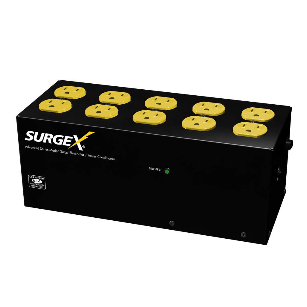 SA-1810 Standalone Surge Eliminator - 120 Volt/15 Amp - Advanced Series Mode Surge Protector and EMI/RFI Noise Filter - 10 Outlets