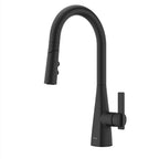 Pfister Exemplar Kitchen Faucet with Pull Down Sprayer Single Handle High Arc Matte Black Kitchen Sink Faucet NSF Certified Spot Defense Finish 1 or 3 Hole F5297EPSDB