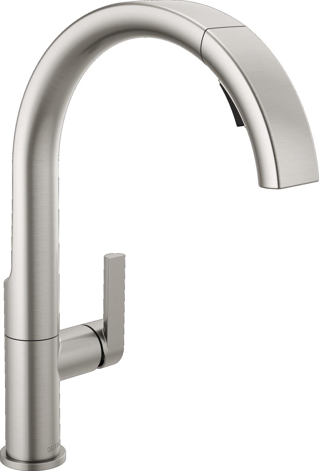 Delta Keele Matte Black Kitchen Faucet with Pull Down Sprayer, Modern Single Hole Kitchen Sink Faucet, Single Handle, Matte Black 19824LF-BL