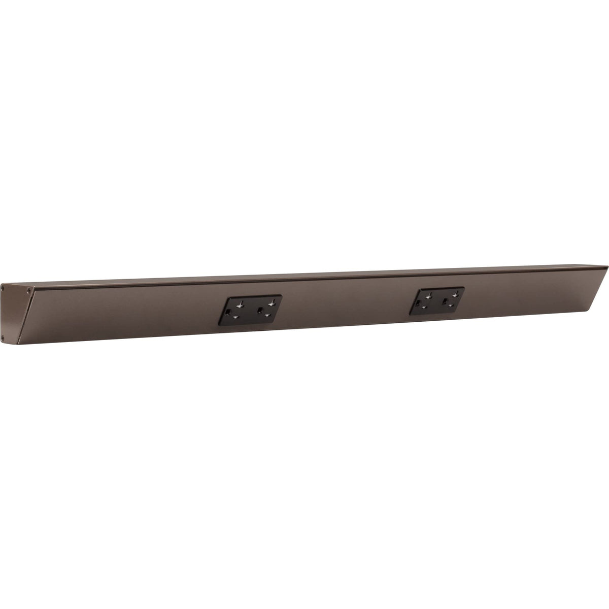 Task Lighting TR Series Angle Power Strip, 18 inch, 2 Dual Receptacles, Satin Nickel