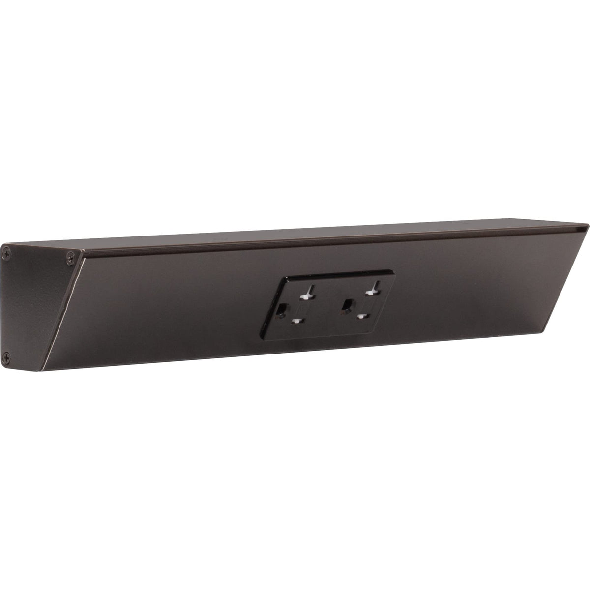 Task Lighting TR Series Angle Power Strip, 18 inch, 2 Dual Receptacles, Satin Nickel