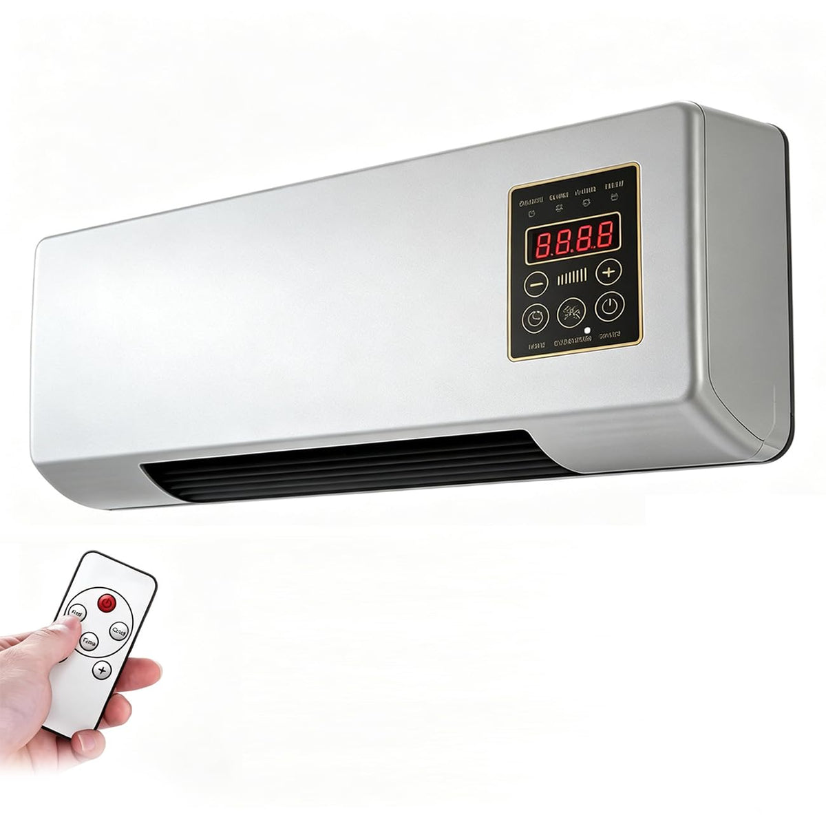 Heater and Fan Combo, 2-in-1 Wall AC Unit, Cool Warm Heater | Nature Wind Hot Air, Space-Saving, Portable Compact Design, Small Room Air Conditioner White,55 * 24 * 12cm