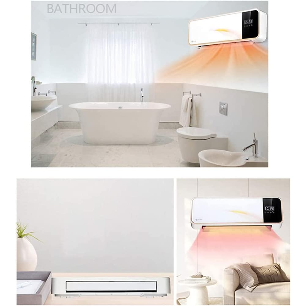 Wall-Mounted Remote Air Conditioner Fan,Electric Heating Machine,3000W Power,Cooler & Heater for Living Room,Bathroom,Natural Cold Wind