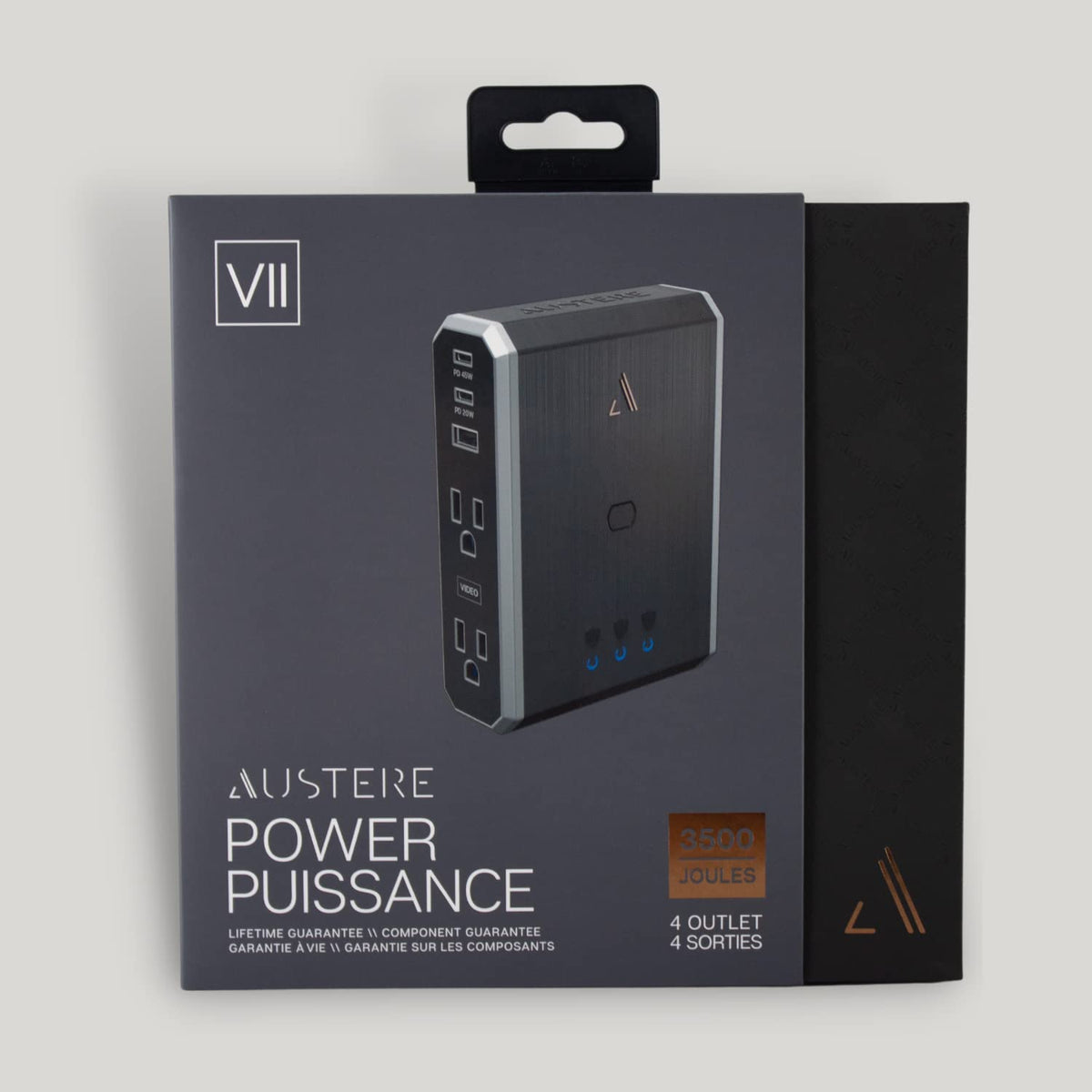 VII Series Wall Power 4 Outlet Surge Protector, 3500 Joules