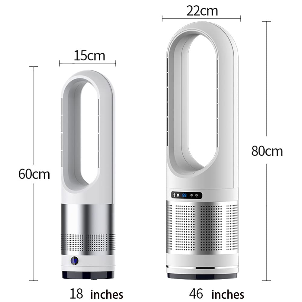 Portable Remote Control Air Evolving Machine,360° High Efficiency Filter for Four Seasons of Cold and Warm Wind,Timing LED Digital Display,Minimalist Heater (Gray Titanium Color 18 inches)