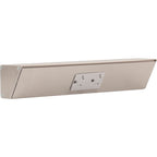 Task Lighting TR Series Angle Power Strip, 18 inch, 2 Dual Receptacles, Satin Nickel