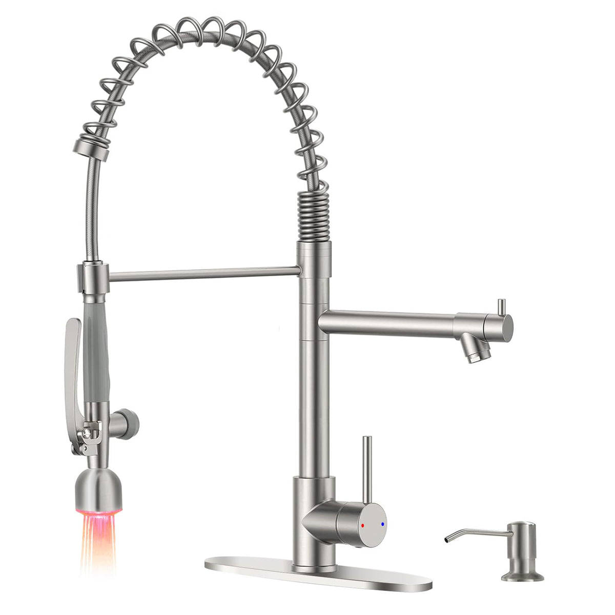 Fapully Chrome Kitchen Faucet with Sprayer,Commercial Faucet