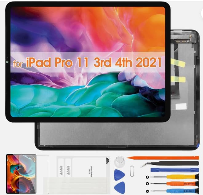Touch Screen Replacement for iPad Pro 11 3rd 4th Gen 2021 A2377 A2459 A2301 A2460 2022 A2435 A2761 A2762 A2759 LCD Display Glass Touch Digitizer Premium Kit with Tools