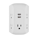 GE Pro 6-Outlet Extender, Surge Protector, Spaced Wall Tap, Side-Access (Pack of 8)