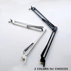 Light Stand Floor Lamp Accessories and Parts Replacement Adjustable Floor Tablet Stand Holder with Mechanical Long Arm Cell Phone Holder for iPad mini DIY,White