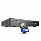 ANNKE 3K Lite 8 Channel DVR for Security Camera, 2TB Hard Drive Disk, Black
