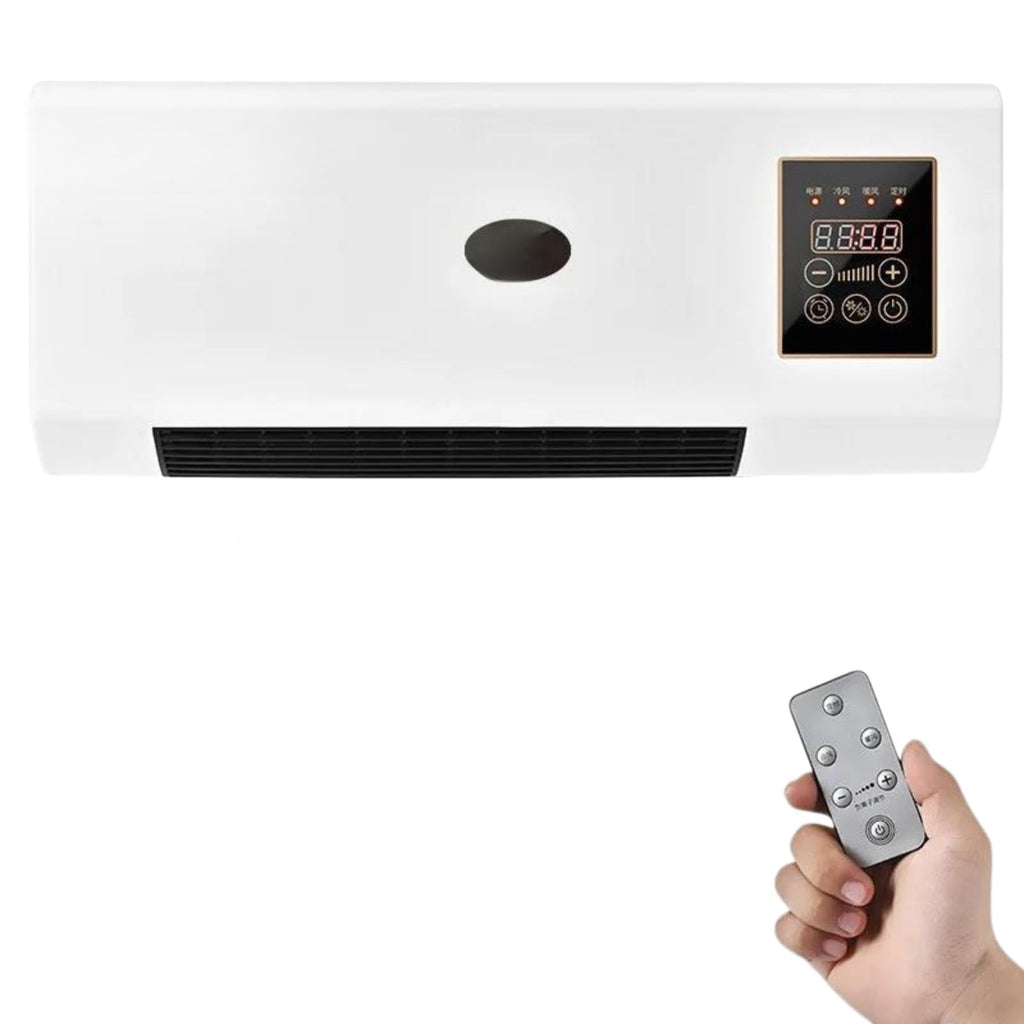 Wall Mounted 2 in 1 Heater & Cooler, Space Heater with Cold Wind, Remote Control Timer, Dual Use Wall & Desktop Mini Air Conditioner No Outdoor Unit for Bedroom Bathroom Office