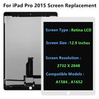 for iPad Pro 2015 LCD Screen Replacement 2015 A1584 A1652 12.9" 1st Gen Display Touch Digitizer Assembly (White+Tools)