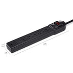 Amazon Basics Surge Protector Power Strip, 6-Outlet, 790 Joules, Circuit Breaker, LED Indicator, 6ft Extension Cord, Black, 10-Pack