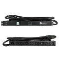 Rack Mount Power Strip - 240V 30A 2C19 & 10 C13 outlets PDU with 20,000 amp Surge Protector, Volt & Amp Meter for Data Center & IT use - 19” Metal Housing, Ears & Fittings Included Valiant Power Co