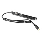 Rack Mount Power Strip - 240V 30A 2C19 & 4 C13 outlets PDU with Built-in Surge Protector, Volt & Amp Meter for Data Center - 19” Metal Housing, Ears & Fittings Included (2C19 4C13)