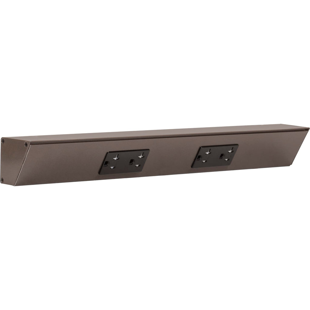 Task Lighting TR Series Angle Power Strip, 18 inch, 2 Dual Receptacles, Satin Nickel