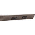 Task Lighting TR Series Angle Power Strip, 18 inch, 2 Dual Receptacles, Satin Nickel