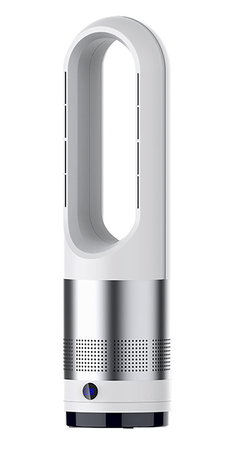 Portable Remote Control Air Evolving Machine,360° High Efficiency Filter for Four Seasons of Cold and Warm Wind,Timing LED Digital Display,Minimalist Heater (Gray Titanium Color 18 inches)