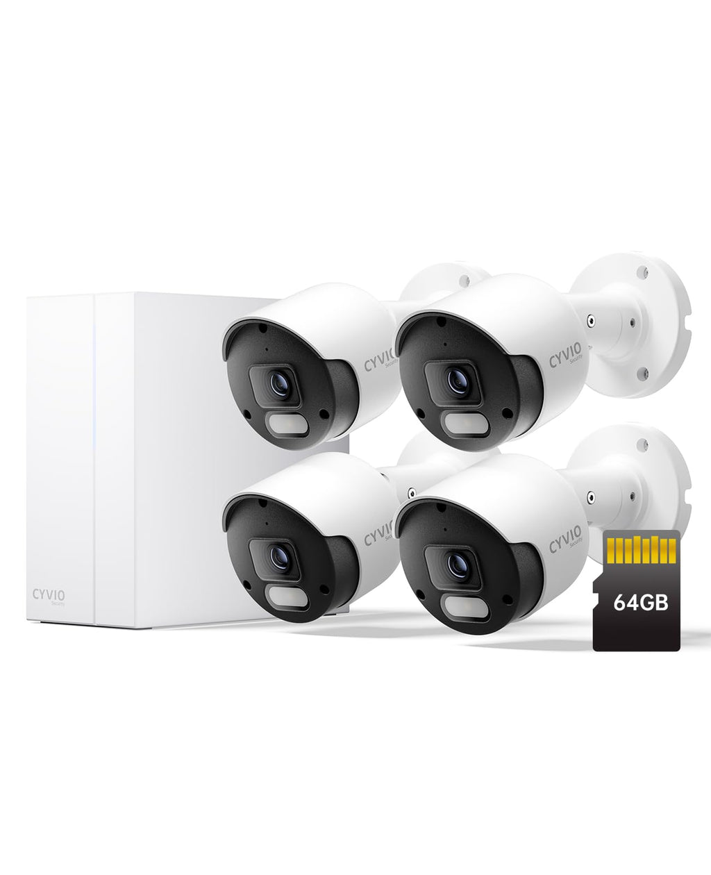 4K PoE Security Camera System, Metal Housing, 2TB HDD NVR, 4-Cam Kit