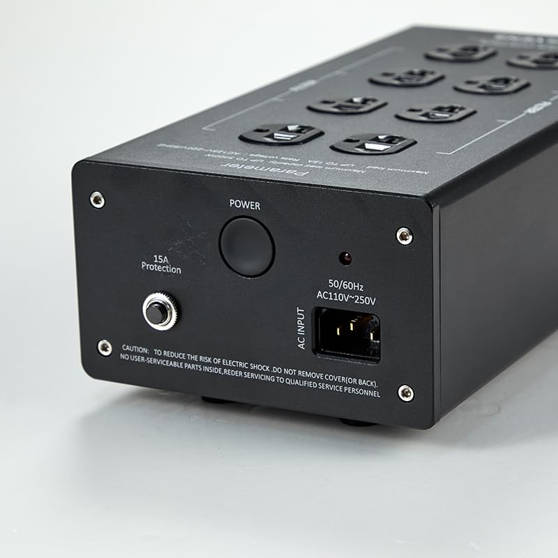 AC Power Filter 8 Ways HiFi Power Conditioner with LED Display, G20 Black