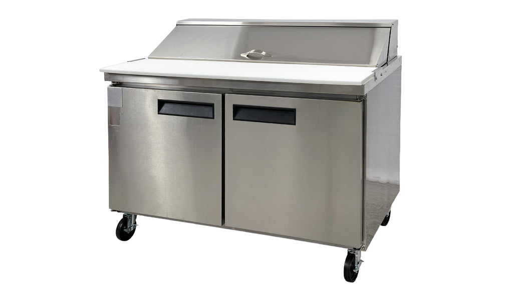 Commercial Sandwich Prep Table Refrigerator, ETL Salad Pizza Fridge Cooler, 48" W 11.47 cu.ft.. Fan Cooling, Salad Bar with Cut Board for Buffet Restaurant, Bar, Shop ASR-12376