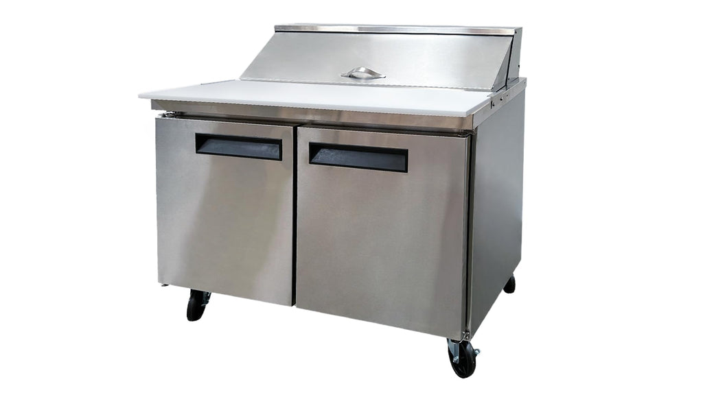 Commercial Sandwich Prep Table Refrigerator, ETL Salad Pizza Fridge Cooler, 48" W 11.47 cu.ft.. Fan Cooling, Salad Bar with Cut Board for Buffet Restaurant, Bar, Shop ASR-12376
