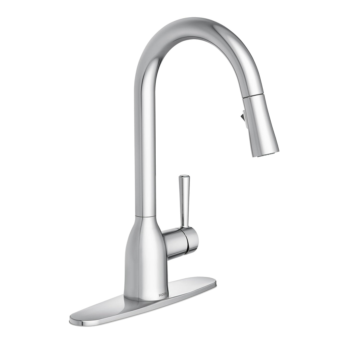 Moen Adler Matte Black One-Handle High Arc Kitchen Sink Faucet with Power Clean, Modern Kitchen Faucet with Pull Down Sprayer, 87233BL