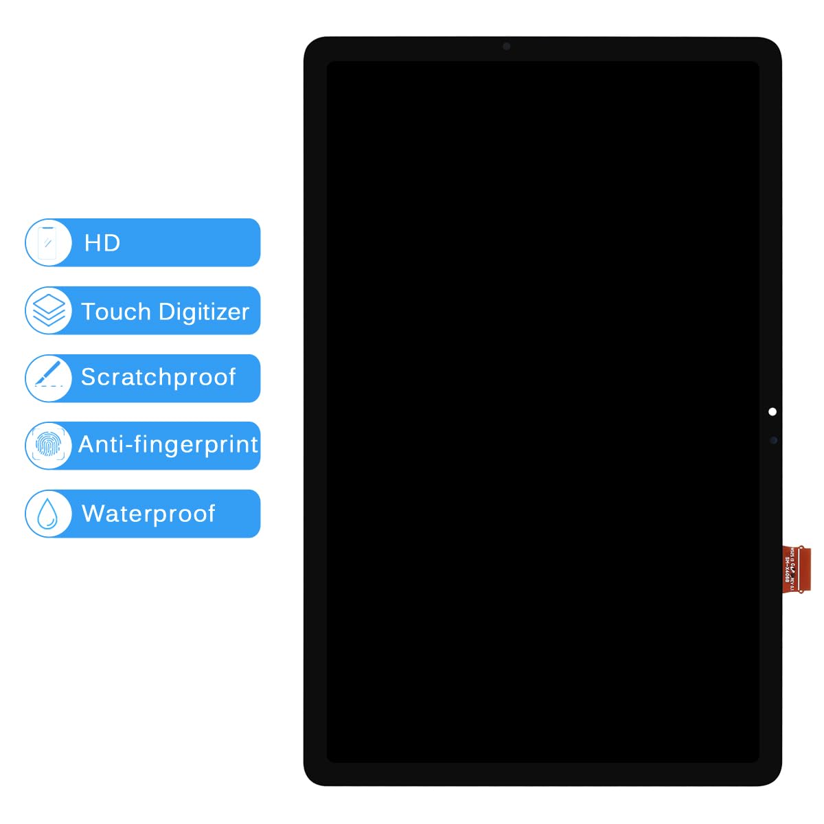 Screen Replacement for Samsung Galaxy Tab S10 Lite SM-X400 LCD Screen for Samsung Galaxy Tab S10 Lite 5G SM-X406 SM-X406B LCD Display Touch Digitizer Glass Full Assembly with Tools Black