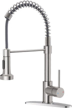 OWOFAN Touchless Pull Down Kitchen Faucet LED Light Brushed Nickel