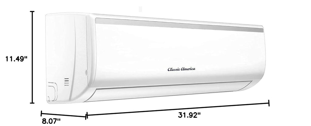 Classic America 12000 BTU Mini Split Heat Pump & AC 19 SEER2 115V 16ft Kit