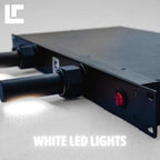 19" 1U 4 Outlet Surge Protector LED Lights with Dimmer (White LED Lights)