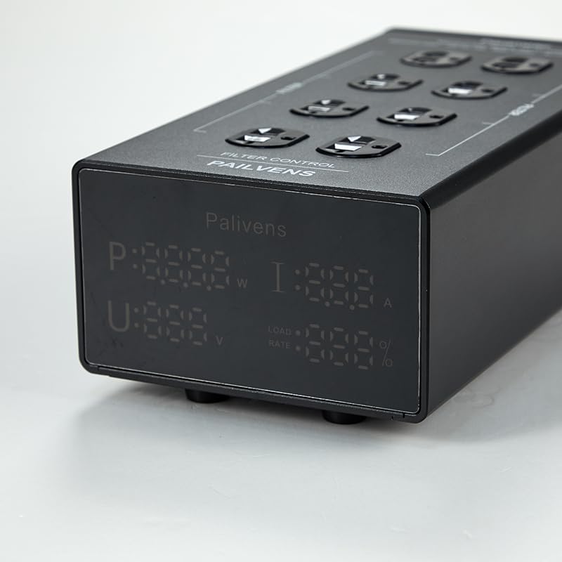 AC Power Filter 8 Ways HiFi Power Conditioner with LED Display, G20 Black