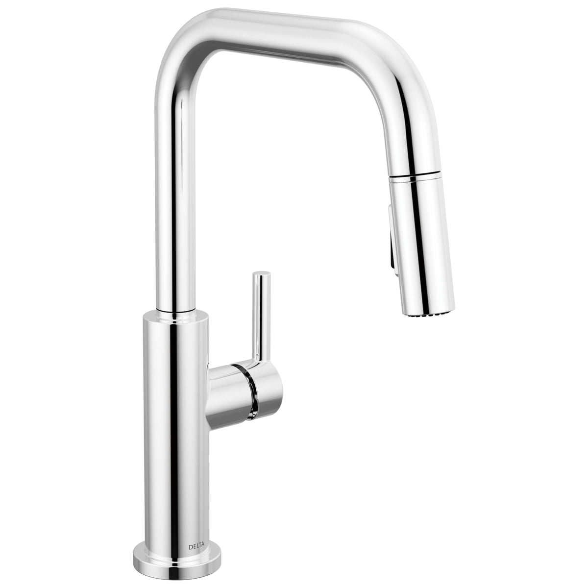Delta Faucet Nicoli U-Spout Kitchen Faucet with Pull Down Sprayer, Brushed Nickel Kitchen Sink Faucet, Modern Kitchen Faucet, Single Hole Kitchen Faucet, Stainless Steel 19868LF-SS