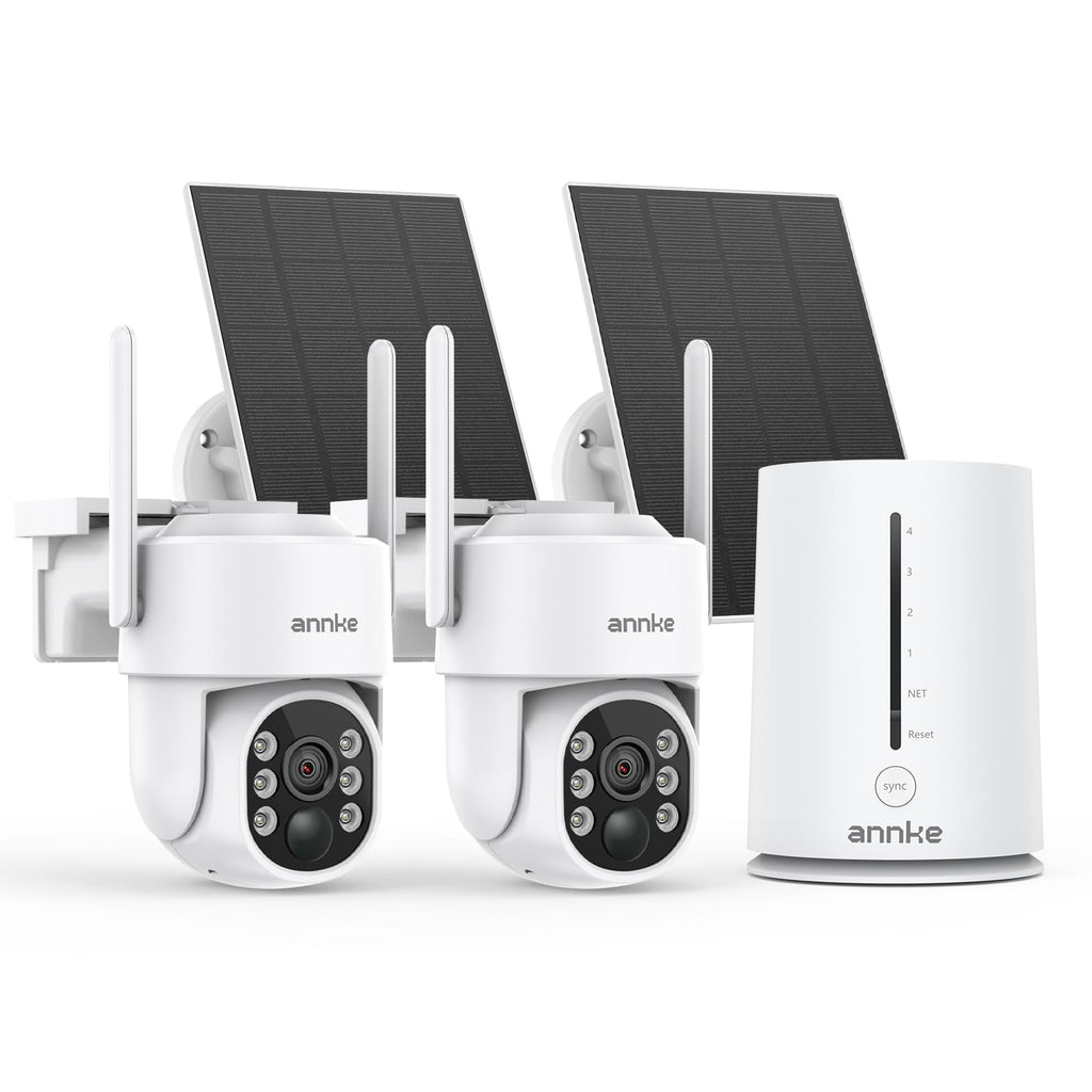 ANNKE 2.5K Wireless Security Camera Outdoor, 2-Cam Home Solar Camera System