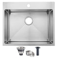 33x22 Black Drop In Kitchen Sink, 33 Inch All In One Topmount Gunmetal Black Stainless Steel Single Bowl Overmount Double Ledges Workstation Sink with Accessories