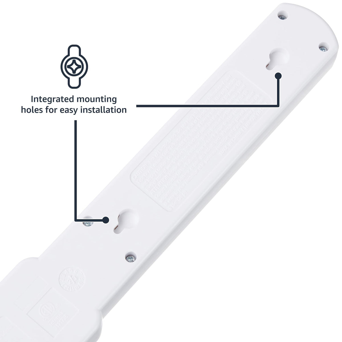 Amazon Basics 6-Outlet Surge Protector Power Strip with 200J Protection, Circuit Breaker, 2ft Extension Cord, White, 20-Pack