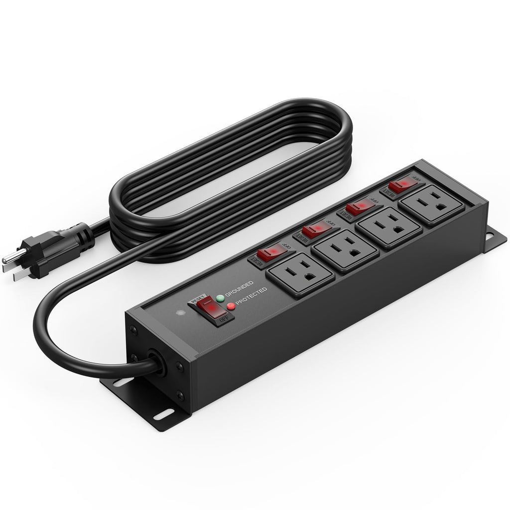 CCCEI 12 Gauge Heavy Duty Surge Protector, Black, 6FT, 4