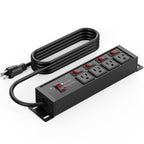 CCCEI 12 Gauge Heavy Duty Surge Protector, Black, 6FT, 4
