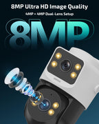 4K PoE Security Camera System Outdoor, Wired PTZ Video Surveillance Systems