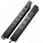 1U Rack Mount PDU Power Strip 9 Outlet Individual Switch