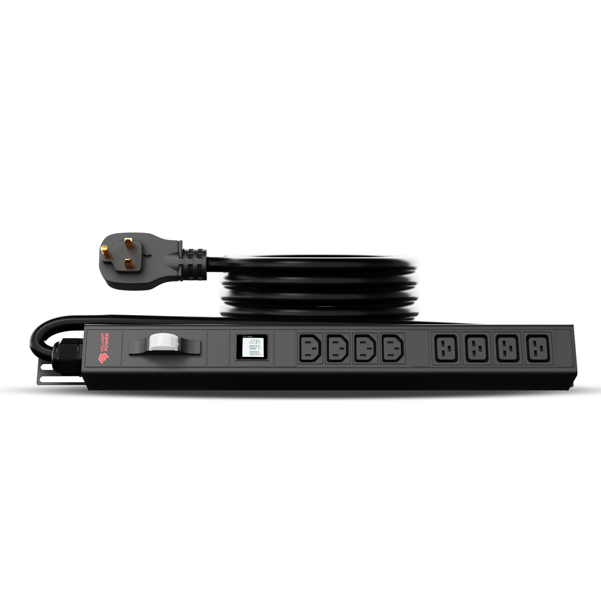 Surge Protection, Metered, Basic 220v/50a, L6-50P Input, (4-C13 & 4C19) Outlets, 1U Vertical Rackmount (C13) 3 Year Warranty 12,000 Watts Crypto Mining