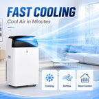 GarveeLife 14000 BTU Portable Air Conditioners, 4-in-1 Indoor AC Unit with Cooling, Dehumidifier, Fan, Follow Me, 24-Hour Timer, Remote Control & Window Kit for Bedroom, Home Office, Apartment,